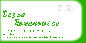 dezso romanovics business card